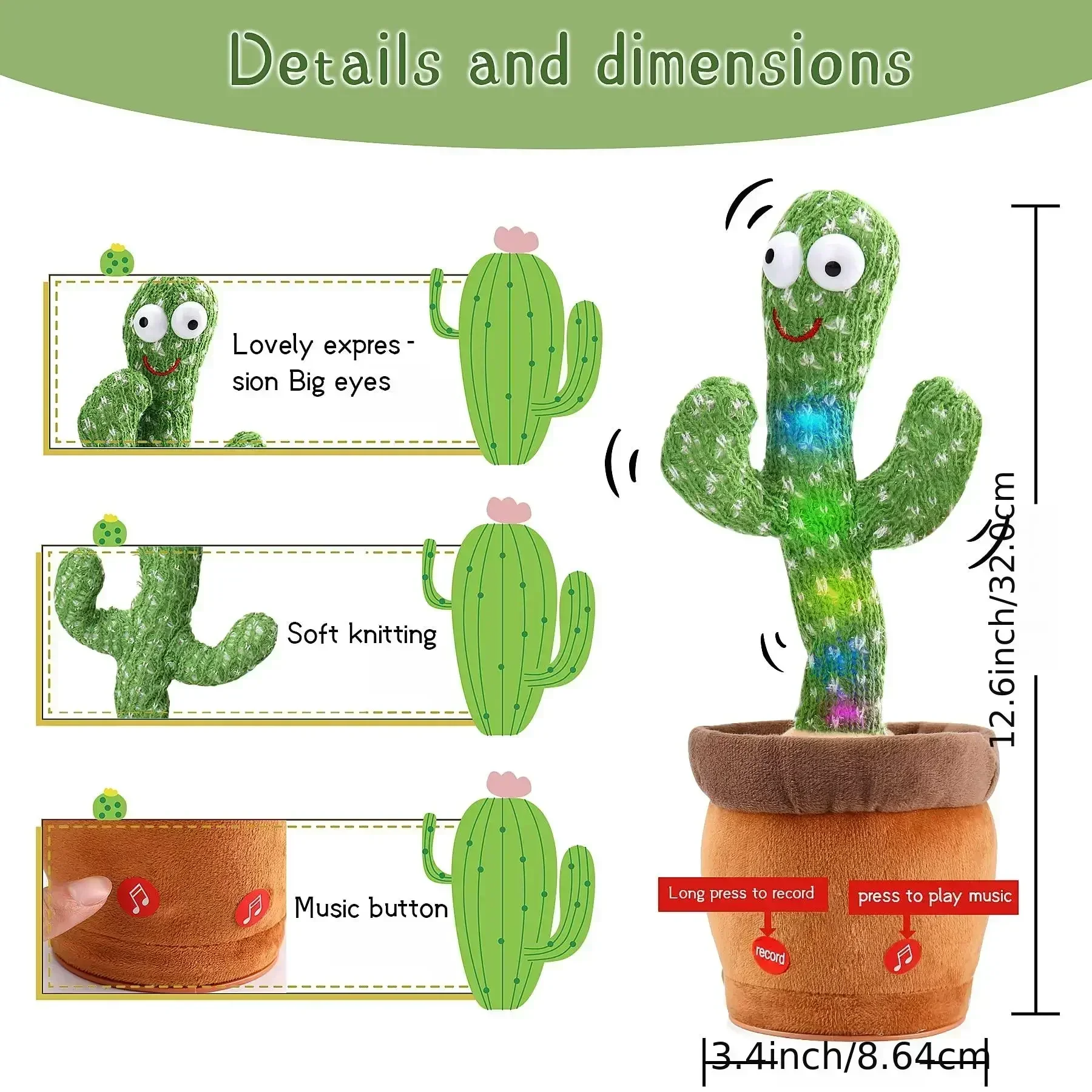 Dancing Talking Cactus Toys Birthday Present Dancing Cactus