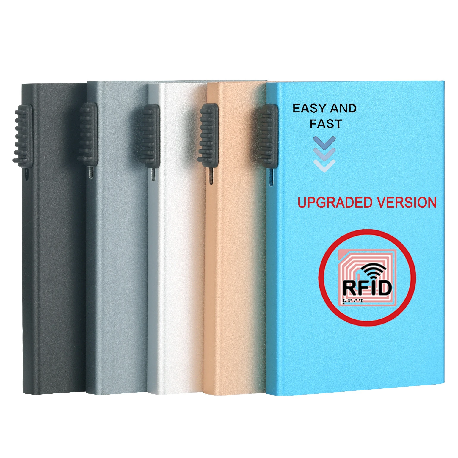 Pop Up Credit Card Holder Metal Thin Slim Smart Wallet Men