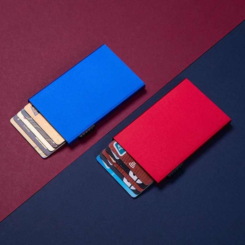 Pop Up Credit Card Holder Metal Thin Slim Smart Wallet Men
