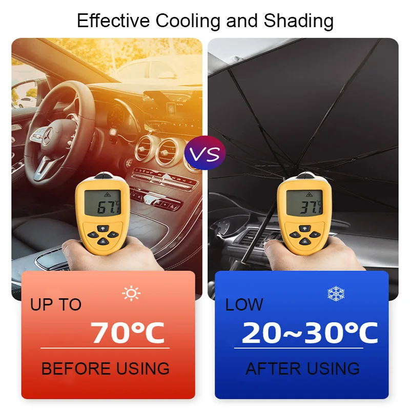 Car Sunshade Windshield Umbrella Car Front Sun Shade Parasol Foldable Protection Car Seat