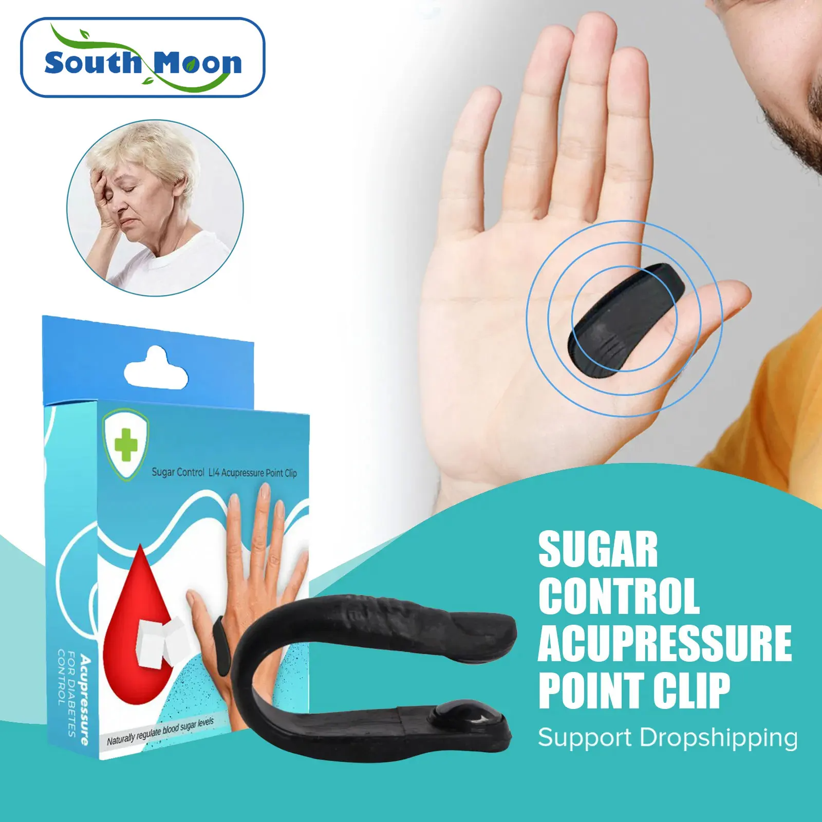 Sugar Control Acupressure Point Clip for Diabetic Treatment