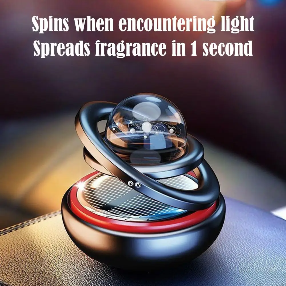 Solar Car Perfume Diffuser Fast Heating Car Aromatherapy 360° Rotation Double Interior Decoration Rotating Car Air Freshener