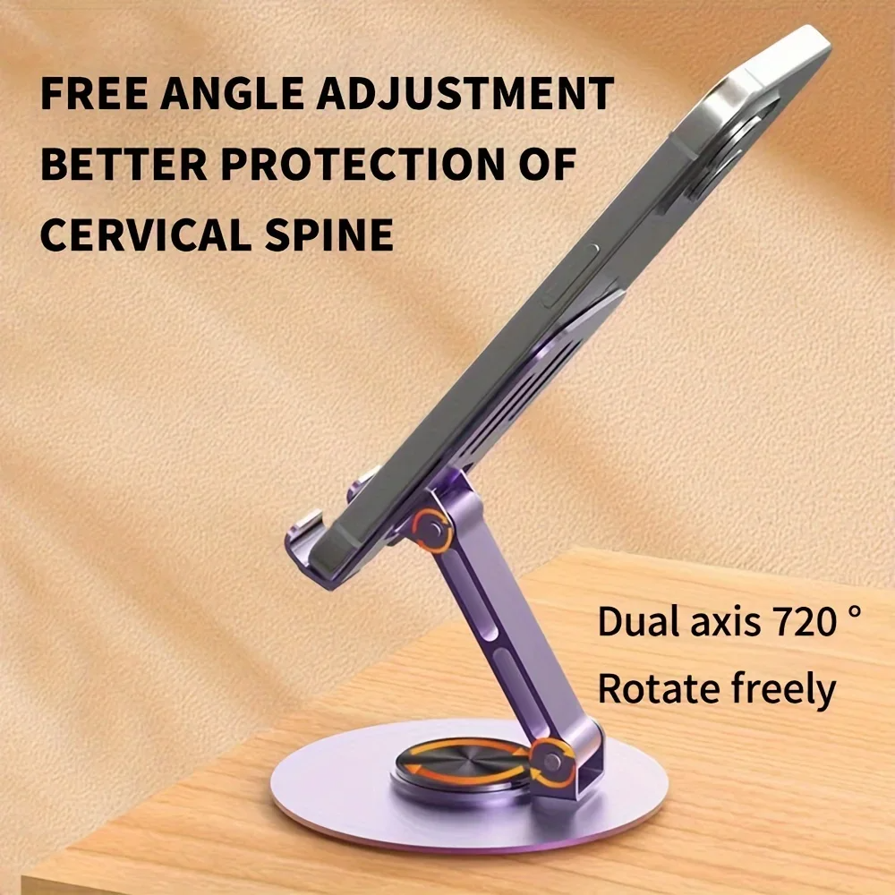 720 Rotate Aluminum Alloy Tablet Holders for iPad Adjustable Folding Lazy Desktop Live Portable Mobile Phone Stands Mount