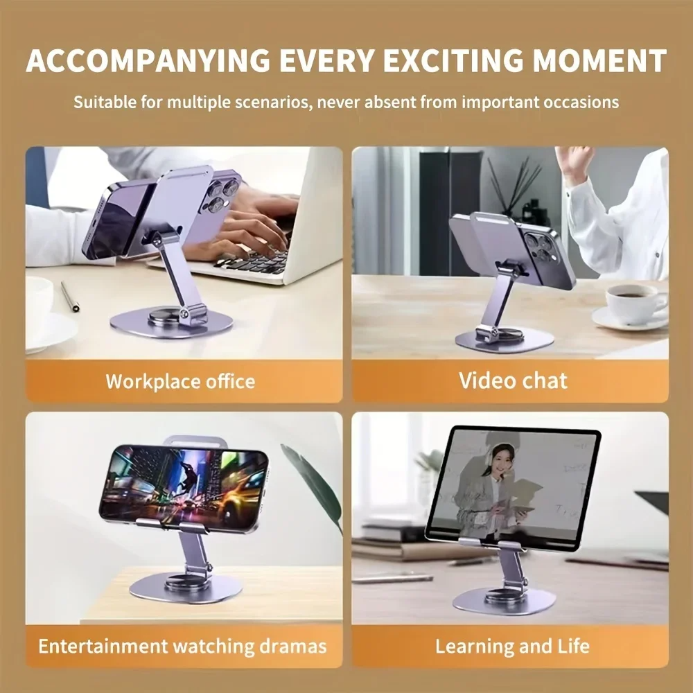 720 Rotate Aluminum Alloy Tablet Holders for iPad Adjustable Folding Lazy Desktop Live Portable Mobile Phone Stands Mount