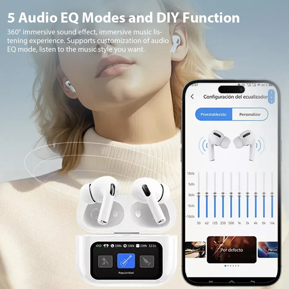 A9 Pro Wireless Earphones Bluetooth 5.4 LED Display Gaming Headset