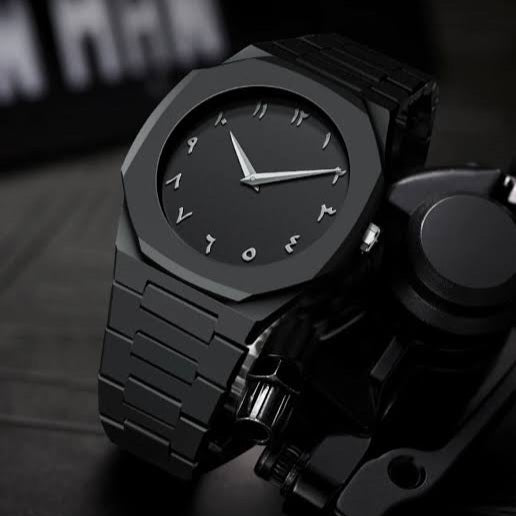 Arabic Aura Watch Black Fashion