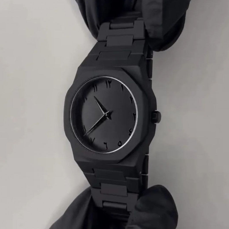 Arabic Aura Watch Black Fashion