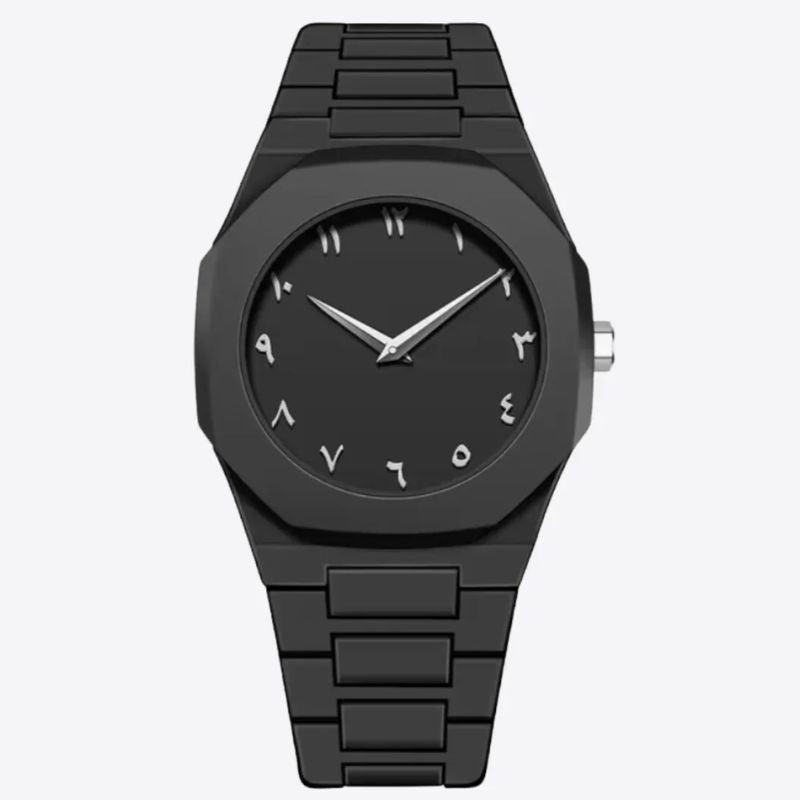Arabic Aura Watch Black Fashion