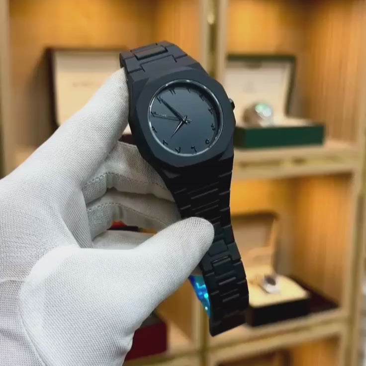 Arabic Aura Watch Black Fashion